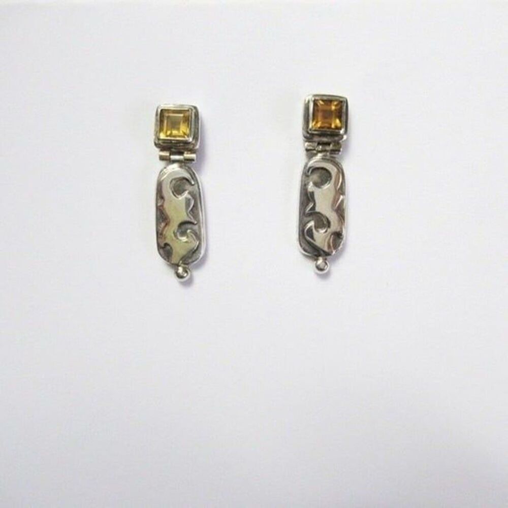 Michou Citrine and Sterling Silver Earrings - Picture 3 of 6